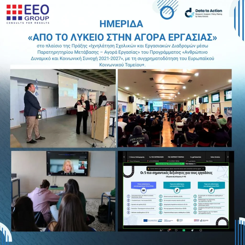 Ημερίδα «Από το Λύκειο στην Αγορά Εργασίας» — Ιχνηλάτηση Σχολικών και Εργασιακών Διαδρομών.